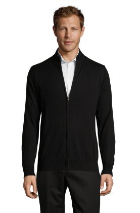 Gilet zippé en maille Gordon pour homme - 312 - Noir