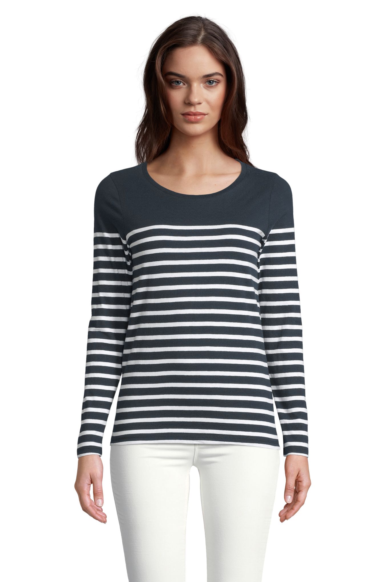 FEMMES MATELOT LSL - 912 - Bleu outremer / Blanc