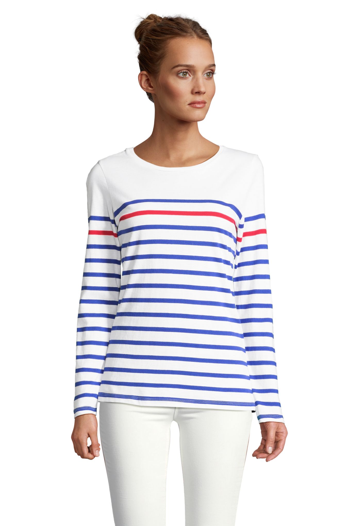 FEMMES MATELOT LSL - 872 - Blanc / Bleu roi / Rouge