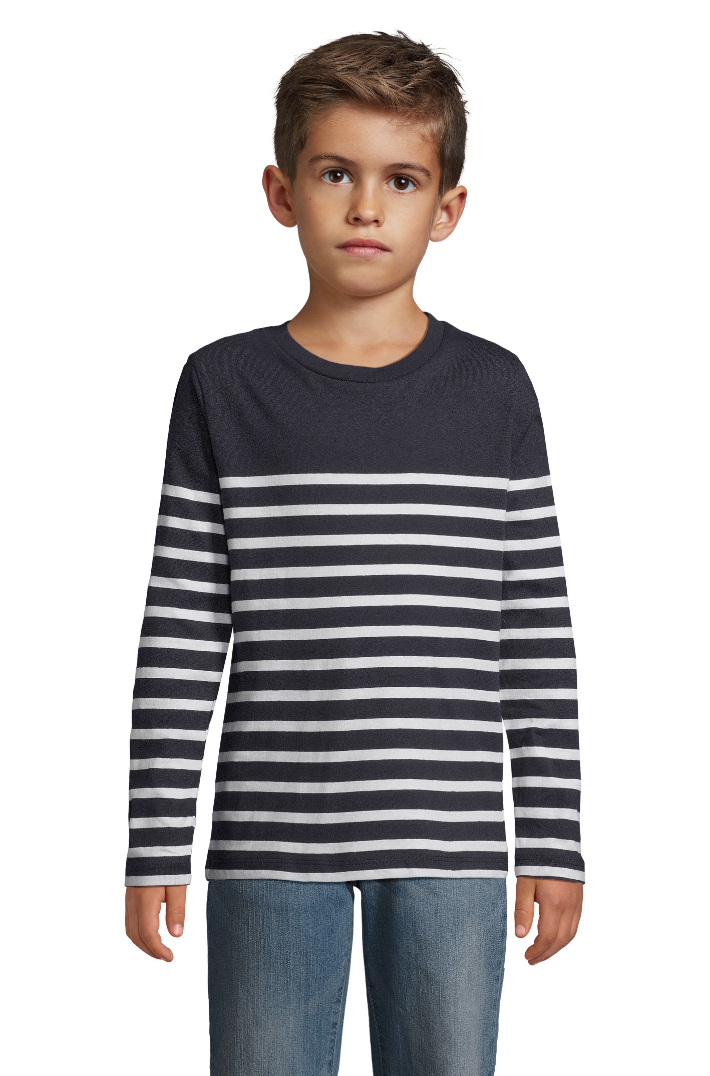 MATELOT LSL KIDS - 904 - Weiß / Marineblau