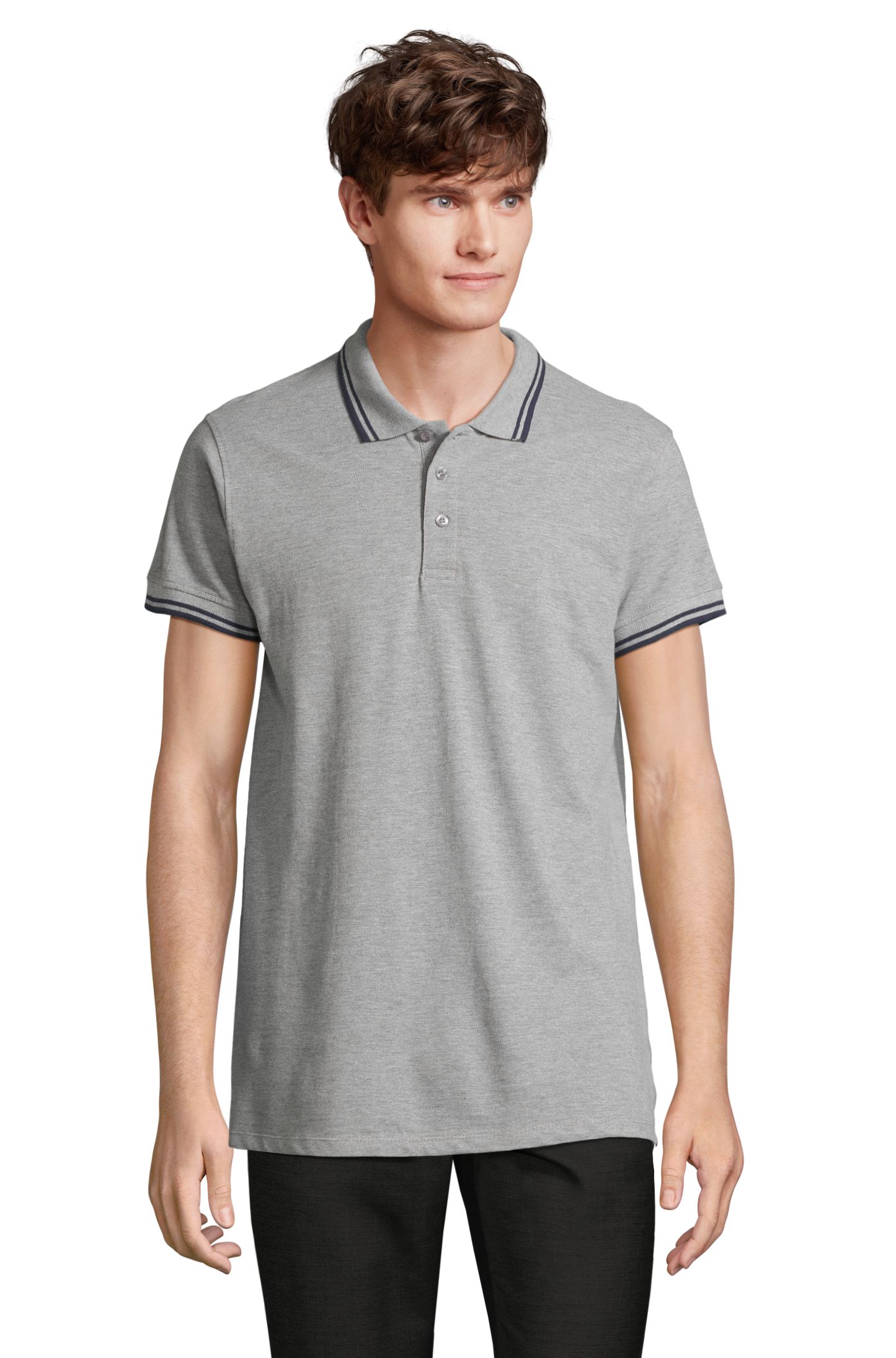 PASADENA MÄNNER - 110 - Melange Grau / Marineblau