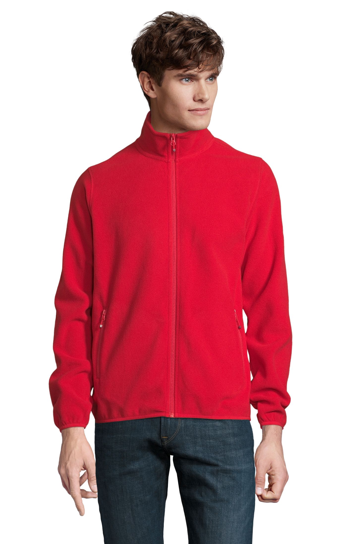 Veste polaire zippée pour homme - 145 - Rouge