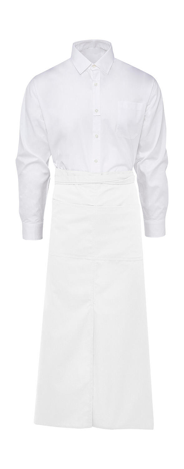 BERLIN -Grembiule Bistro lungo con spacco e tasca - 000 - White