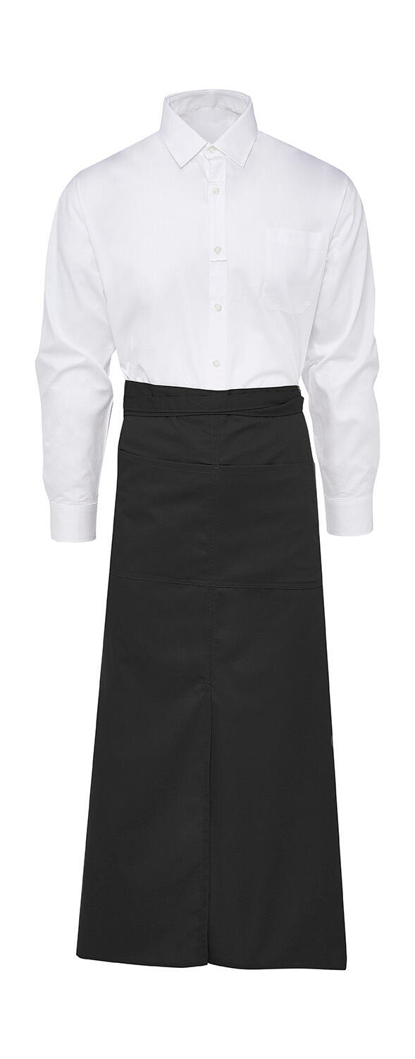 BERLIN -Grembiule Bistro lungo con spacco e tasca - 101 - Black