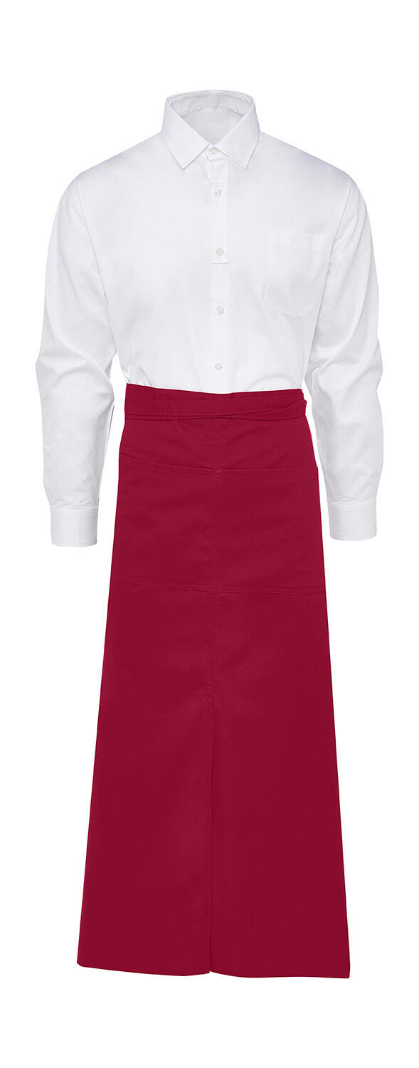 BERLIN -Grembiule Bistro lungo con spacco e tasca - 400 - Red