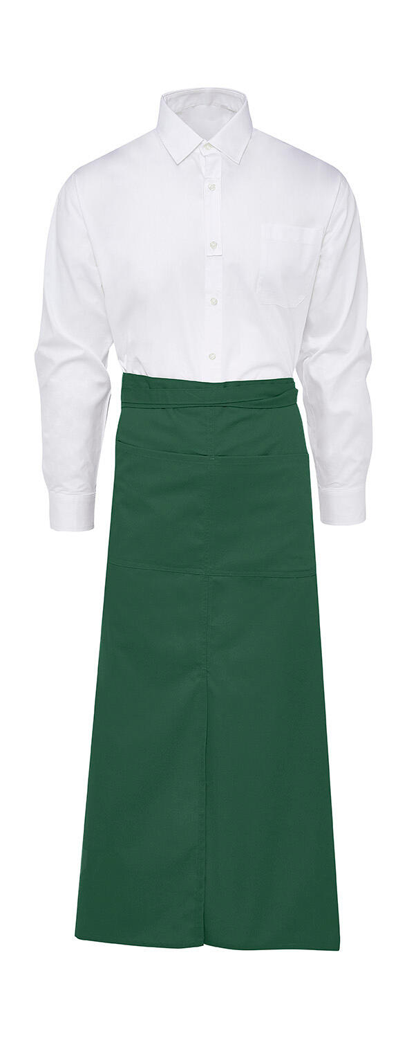 BERLIN -Grembiule Bistro lungo con spacco e tasca - 540 - Bottle Green