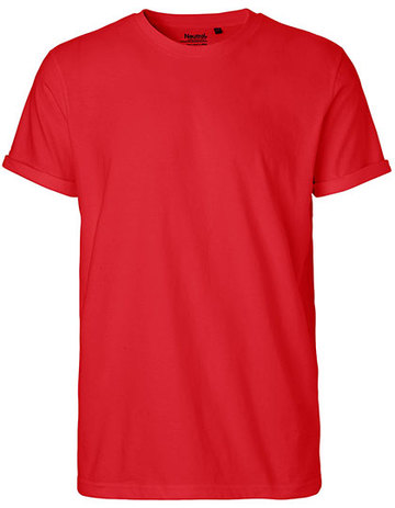 T-shirt à manches retroussables pour hommes - 05 - Rouge