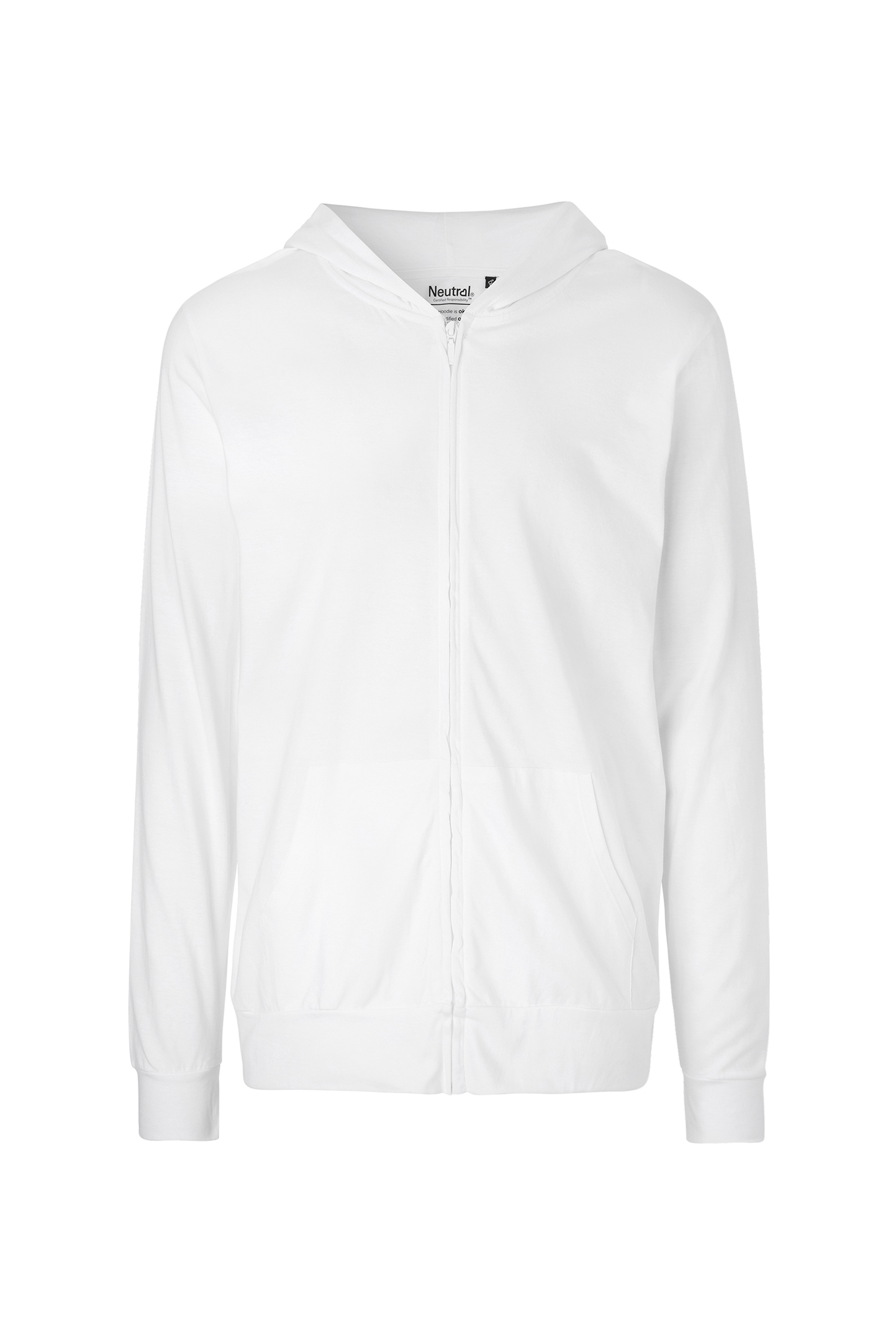 Sweat à capuche unisexe en jersey avec fermeture éclair - 01 - Blanc OUT3