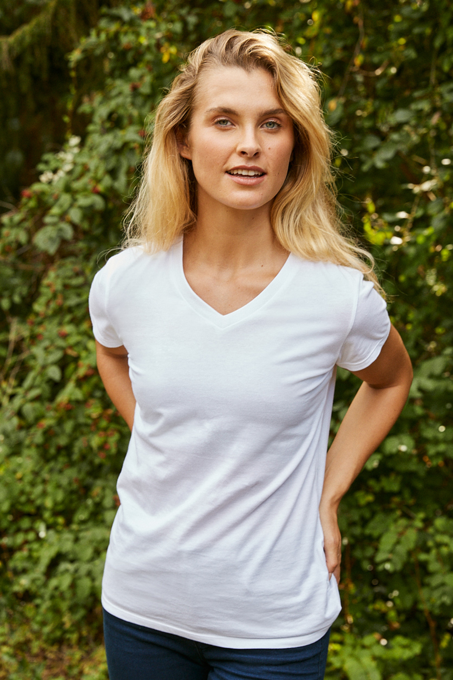 Damen-T-Shirt mit V-Ausschnitt