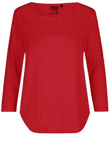 Damen-T-Shirt mit Dreiviertelärmeln - 05 - Rot