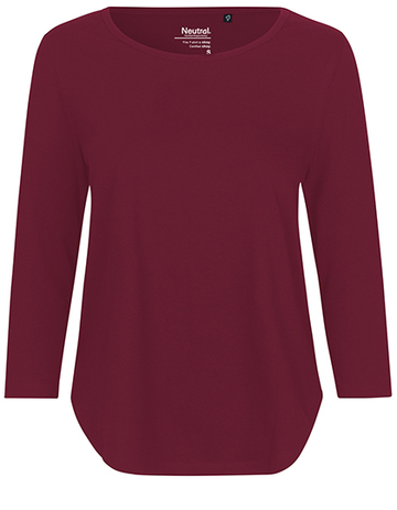 Damen-T-Shirt mit Dreiviertelärmeln - 26 - Bordeaux