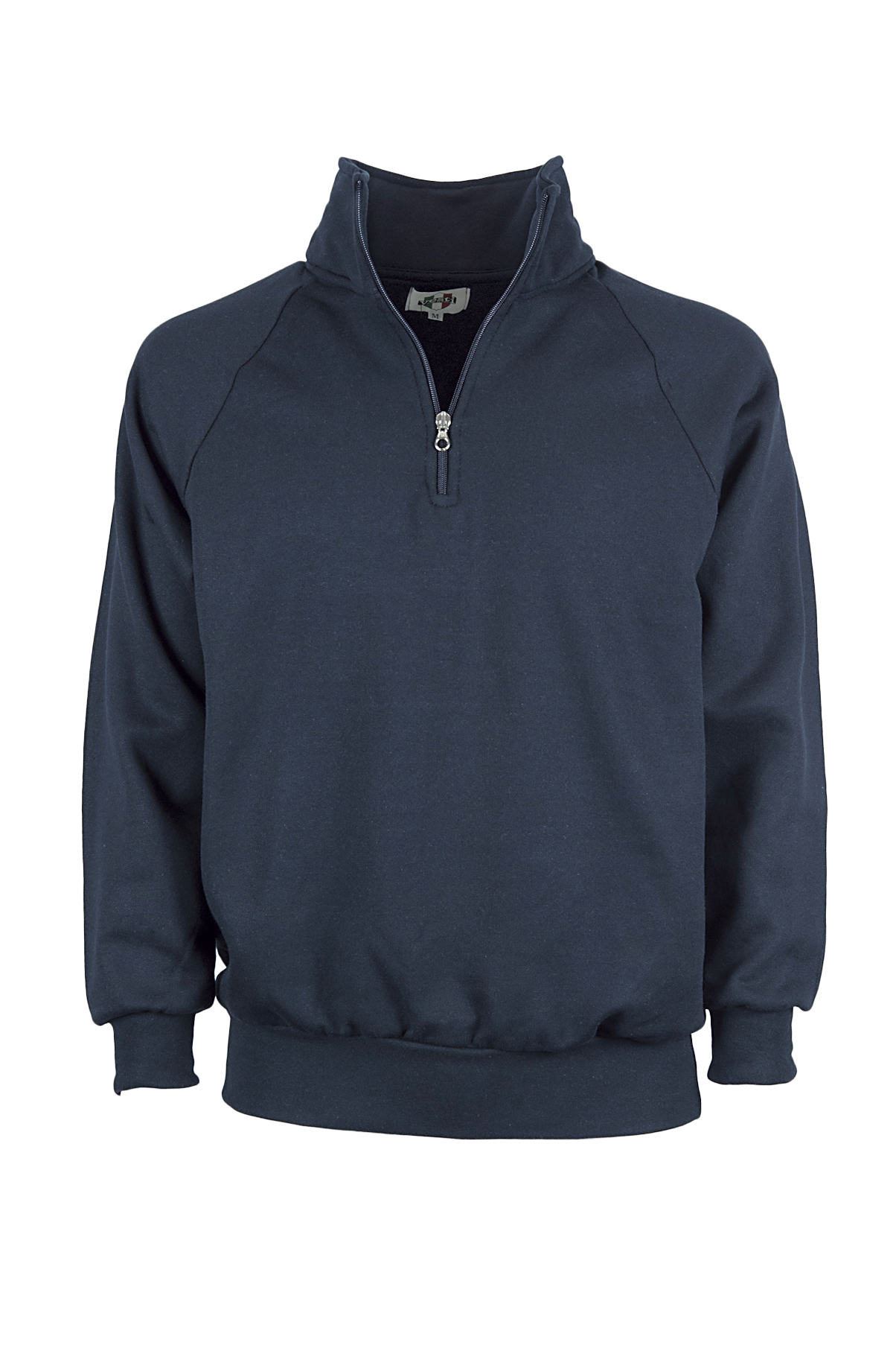 Sweatshirt mit Reißverschluss am Kragen aus 100 % Baumwolle. 280 g/m². Blau, Größe S. - 18 - Blau