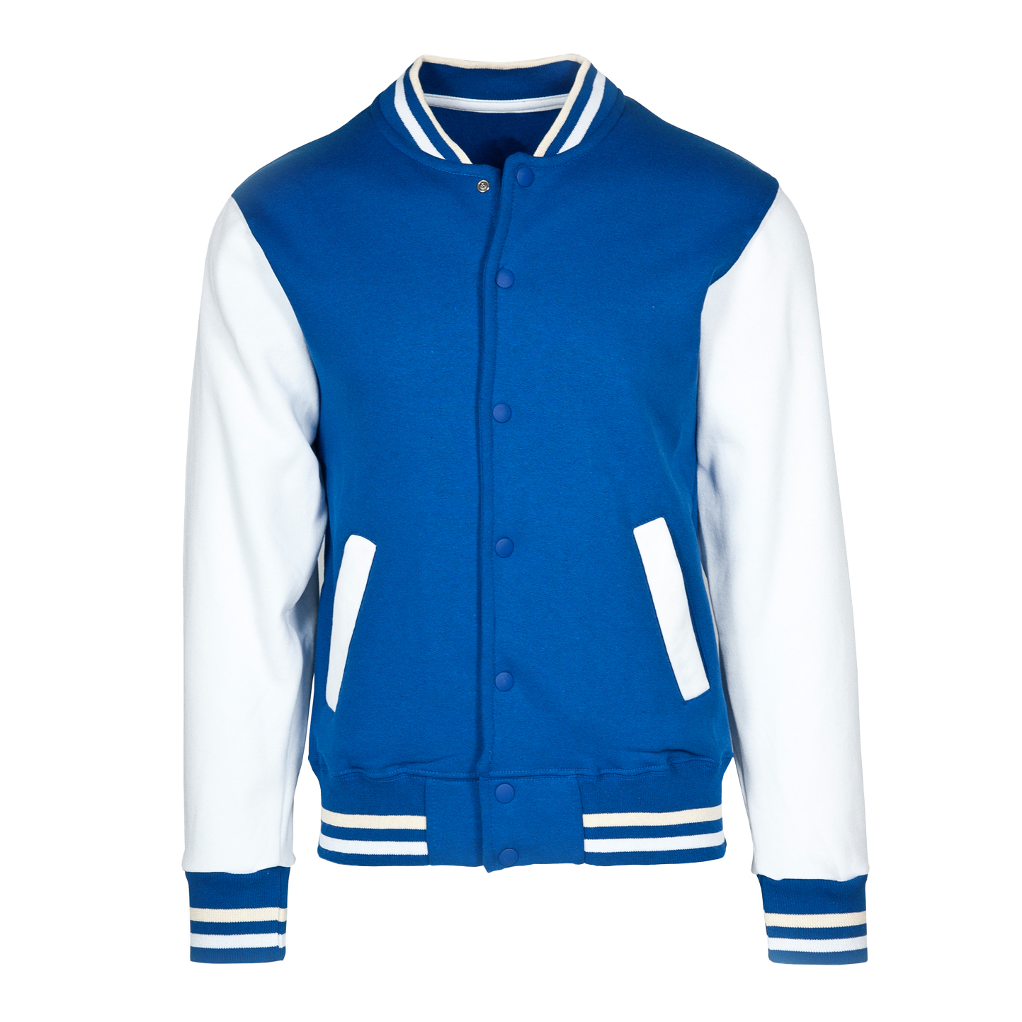 Blouson aviateur bicolore pour enfant en polaire  - 2799 - Royal Sport/Blanc S 5/6 ans
