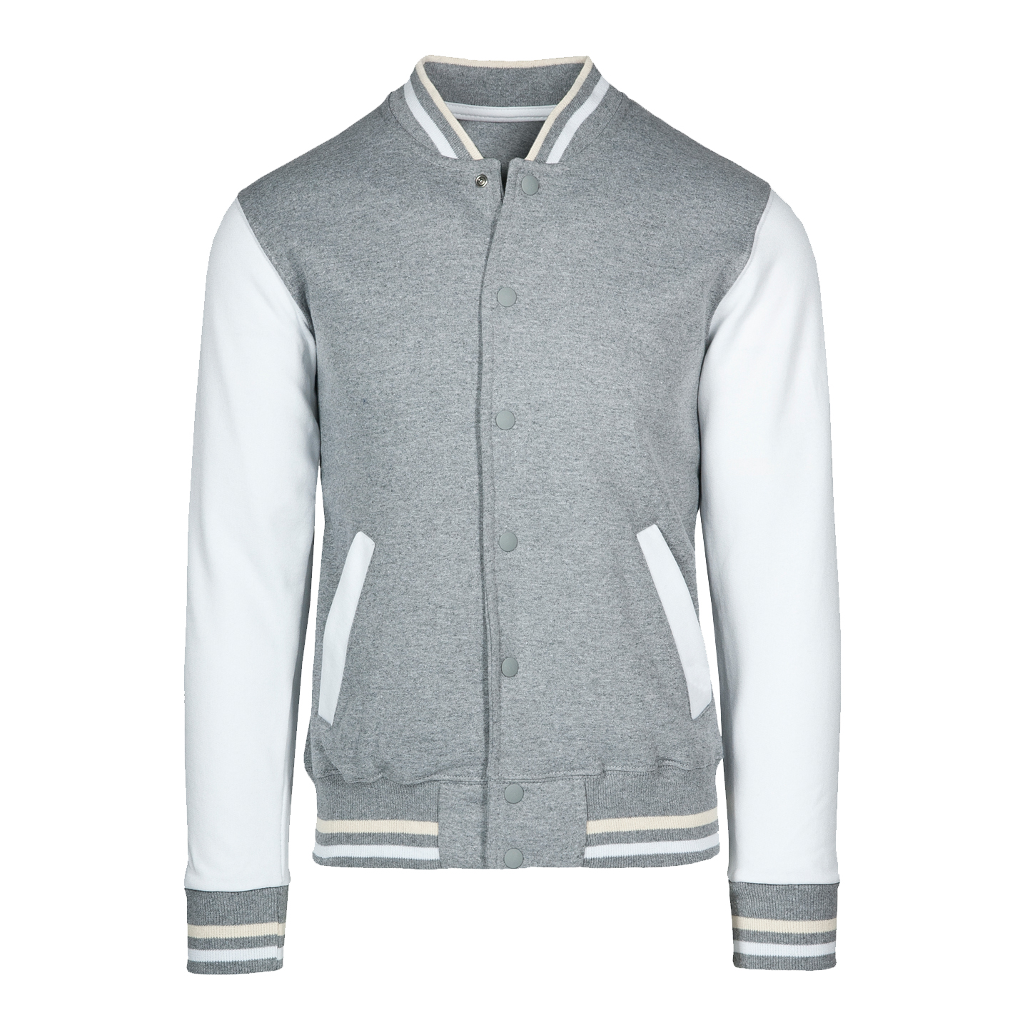 Blouson aviateur bicolore pour enfant en polaire  - 7599 - Cendre/Blanc S 5/6 ans