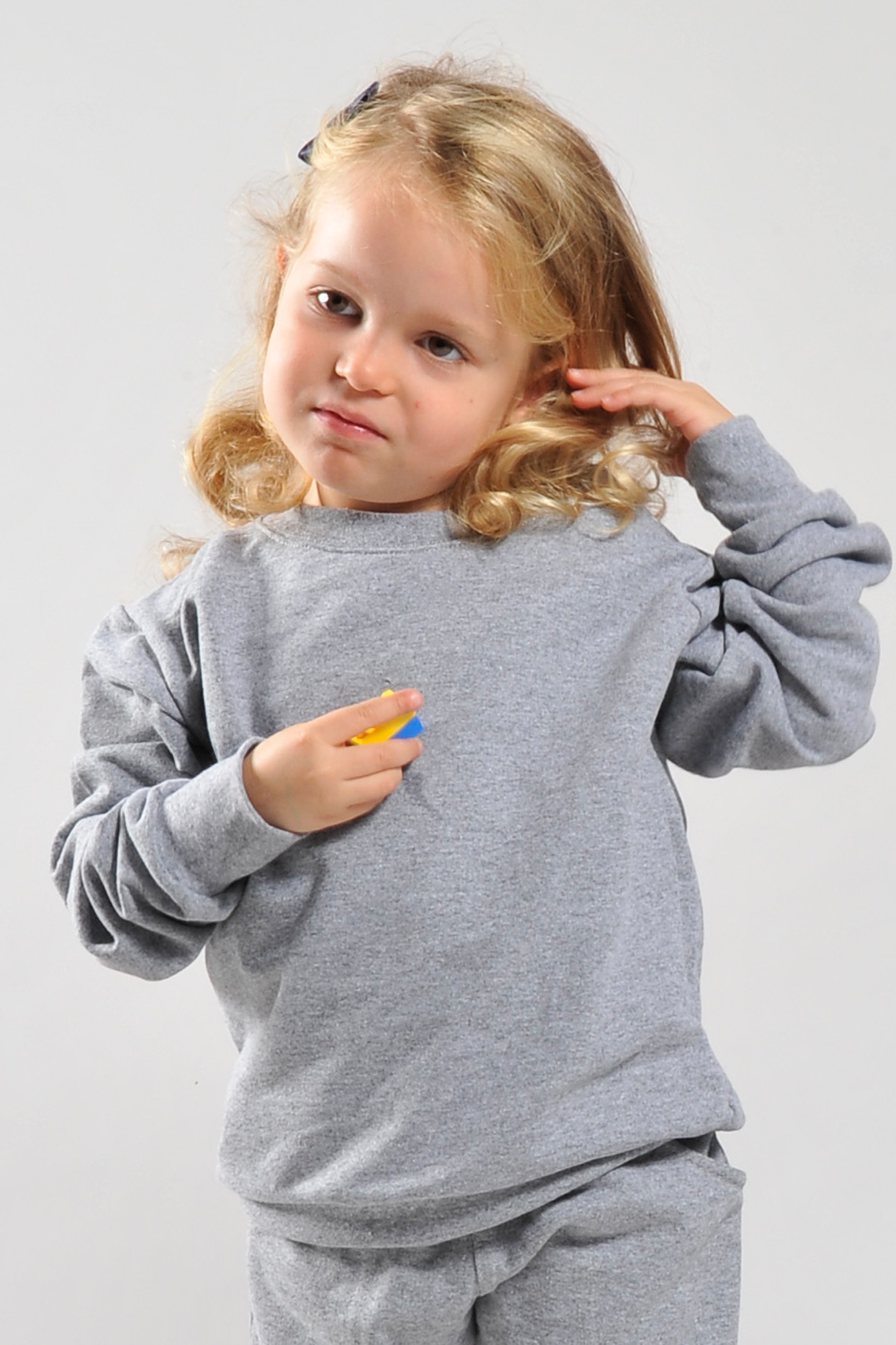 Kinder-Sweatshirt, 70 % Baumwolle, 30 % Polyester, 280 g/m², Schwarz, Größe XXS (1–2 Jahre)