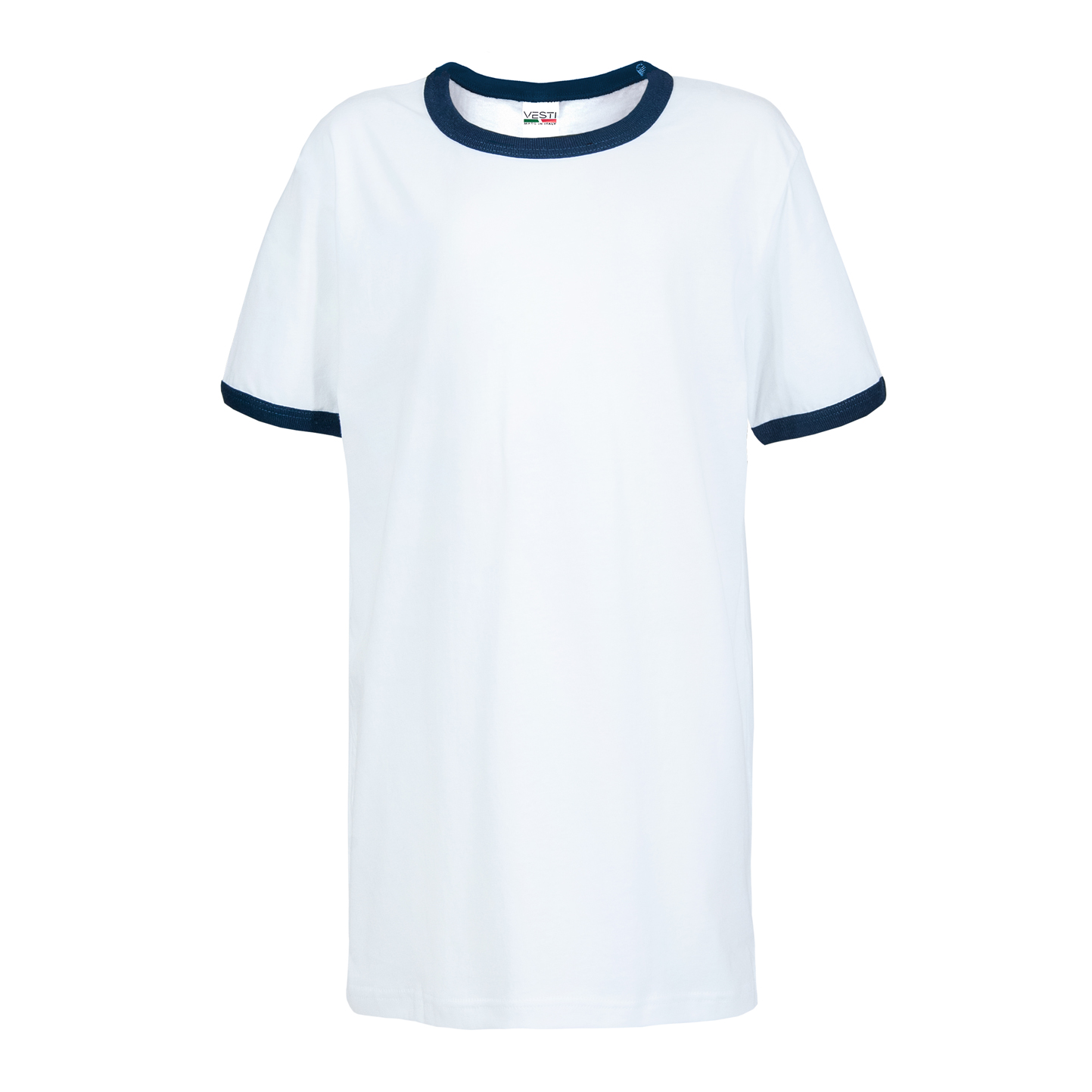T-shirt doux pour enfant G/CM/C 100 % coton 140 g/m² Blanc/Blanc XS - 99NY - Blanc/Bleu marine XXS