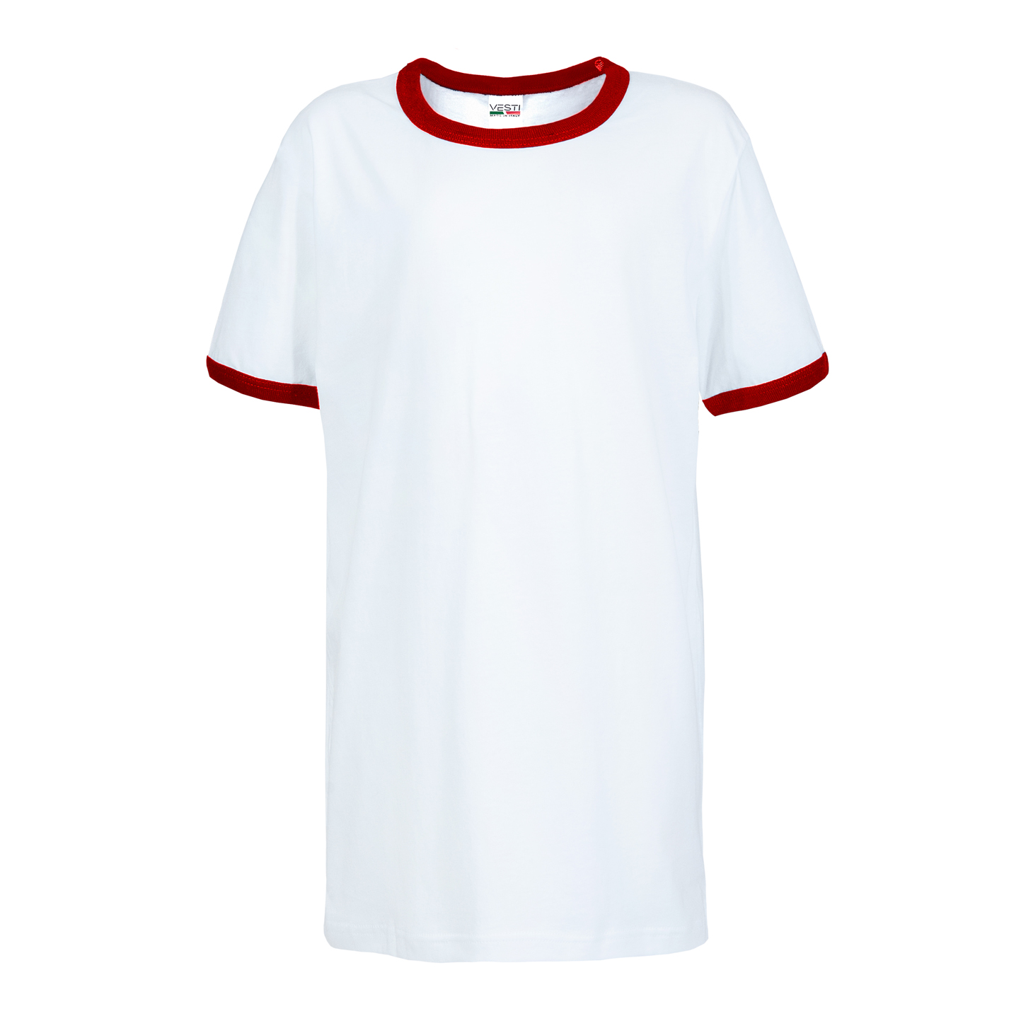 T-shirt doux pour enfant G/CM/C 100 % coton 140 g/m² Blanc/Blanc XS - 99RO - Blanc/Rouge XS