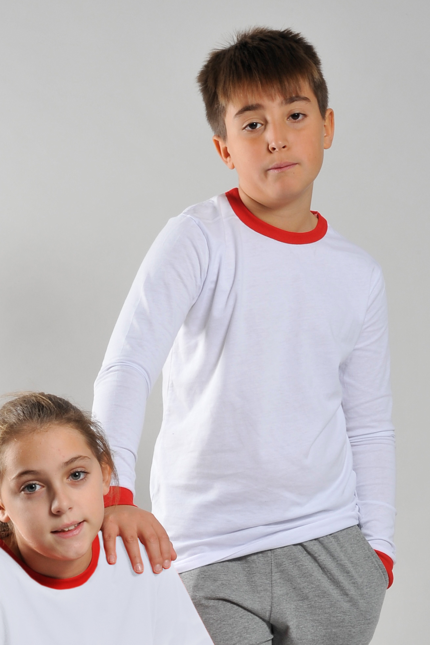 Weiches T-Shirt für Kinder, Größe G/CM/L, 100 % Baumwolle, 140 g/m², Weiß/Weiß, XS