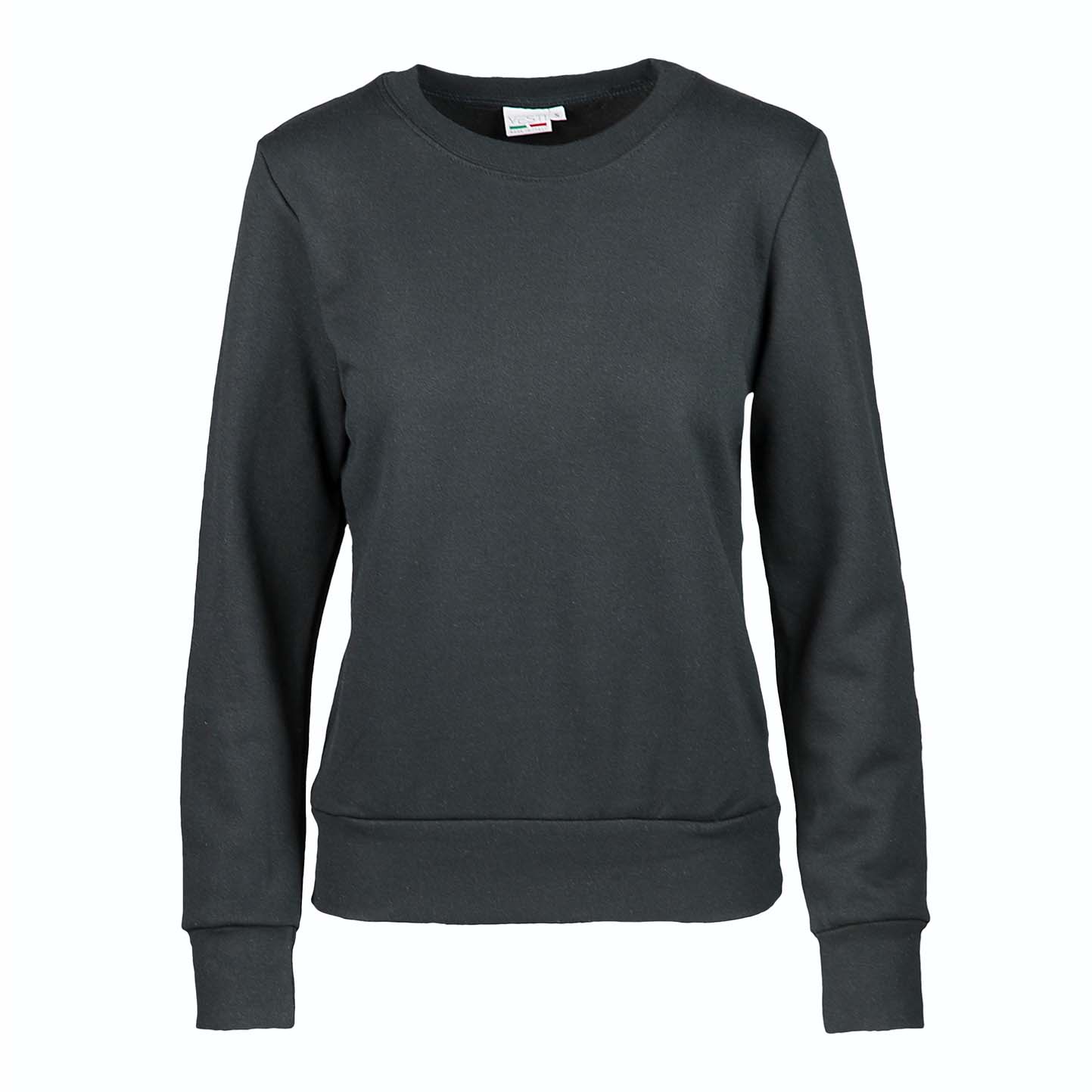 Felpa French Terry Donna Girocollo - 12 - Nero
