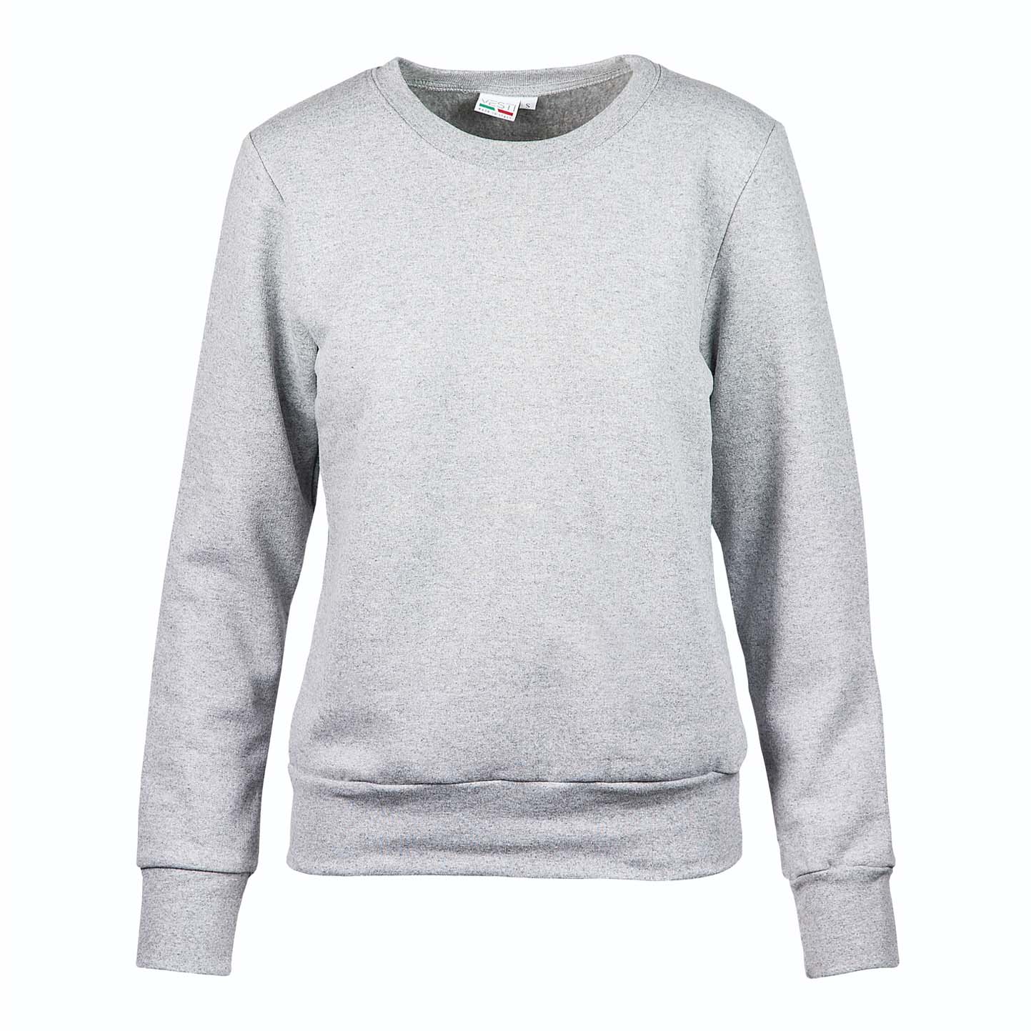Felpa French Terry Donna Girocollo - 75 - Cenere