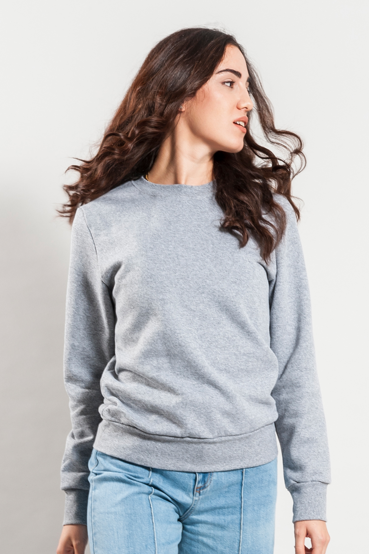 Felpa French Terry Donna Girocollo