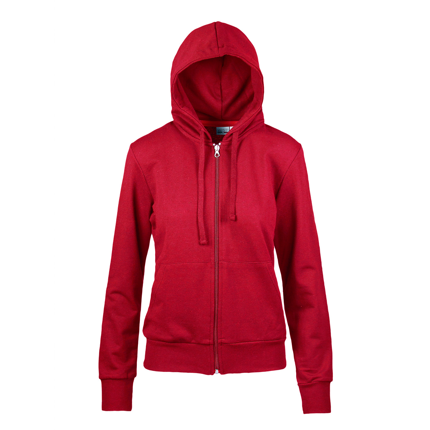 Felpa French Terry Donna Cappuccio Zip - 28 - Rosso Sport