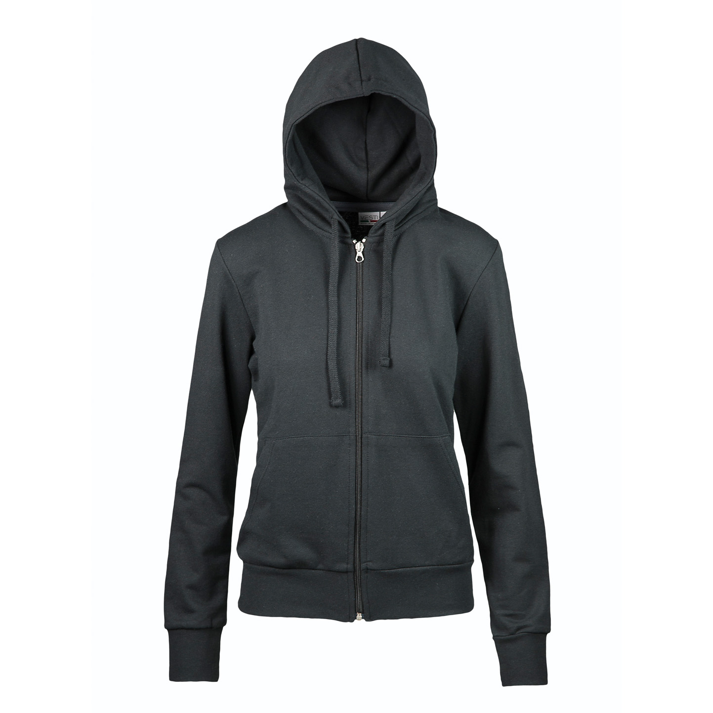 Sweat à capuche long zippé pour femme - 12 - Noir