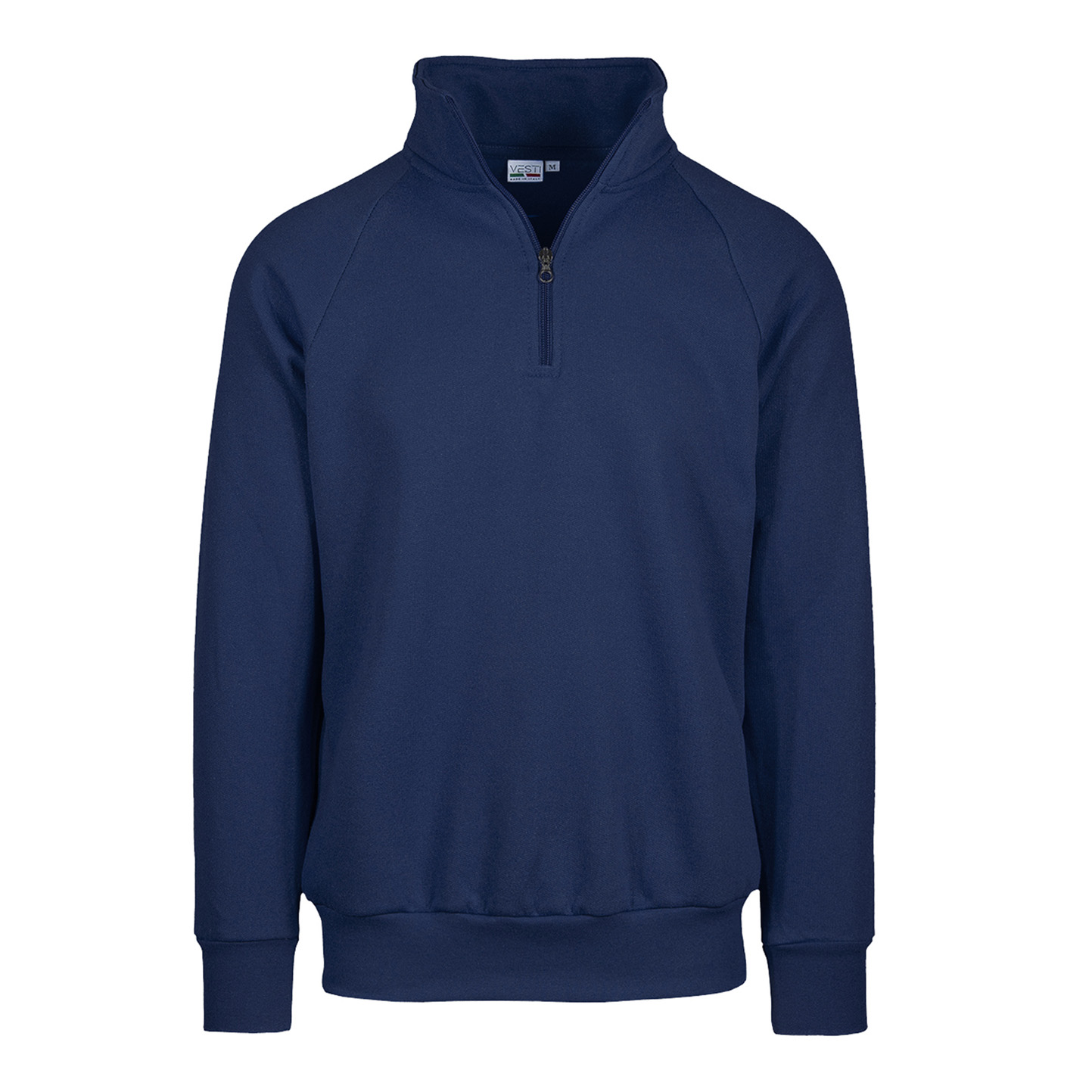 ECO Sweatshirt mit Reißverschluss am Hals, 50 % Baumwolle/50 % Polyester, 280 g/m², Schwarz, Größe XS - 18E - Blau ECO XS
