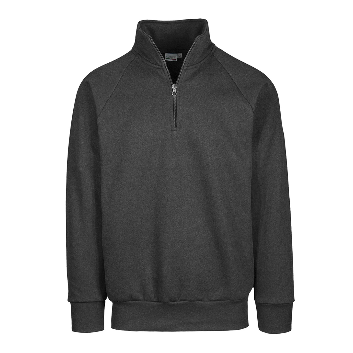 ECO Sweatshirt mit Reißverschluss am Hals, 50 % Baumwolle/50 % Polyester, 280 g/m², Schwarz, Größe XS - 22E - ECO XS Lead