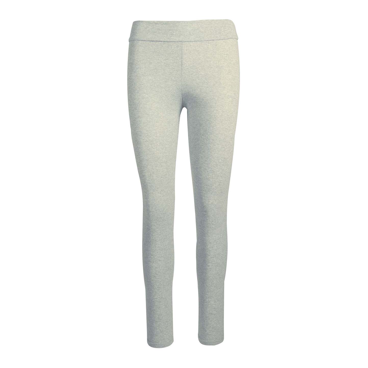 Leggings femme neufs, 90 % coton, 10 % élasthanne, 210 g/m², gris chiné, taille S - 98 - Crème Blanc S