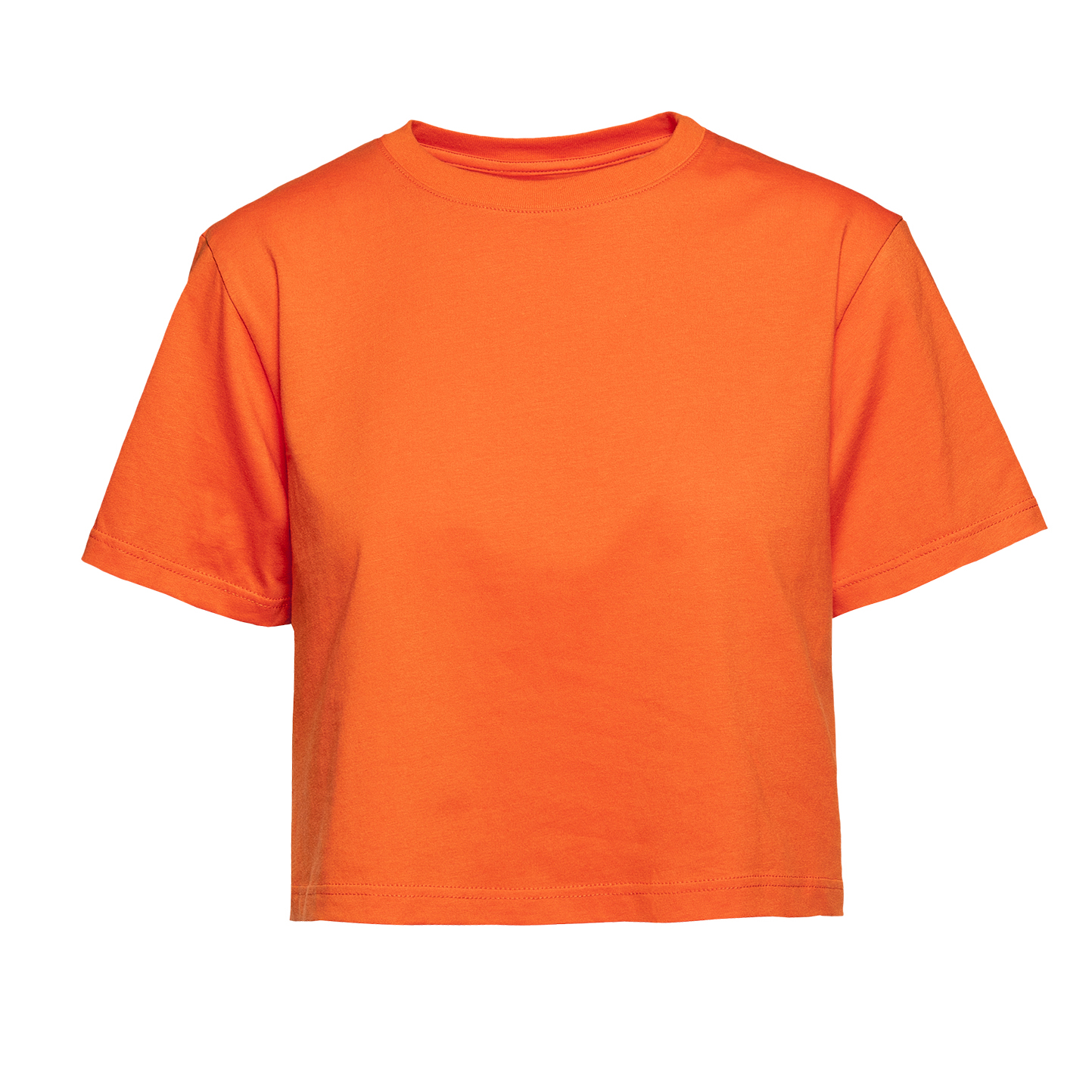 Damen-Kurzarmshirt, 100 % Baumwolle, 140 g/m², Grau meliert, hell, Größe XS - OG - Orange XS