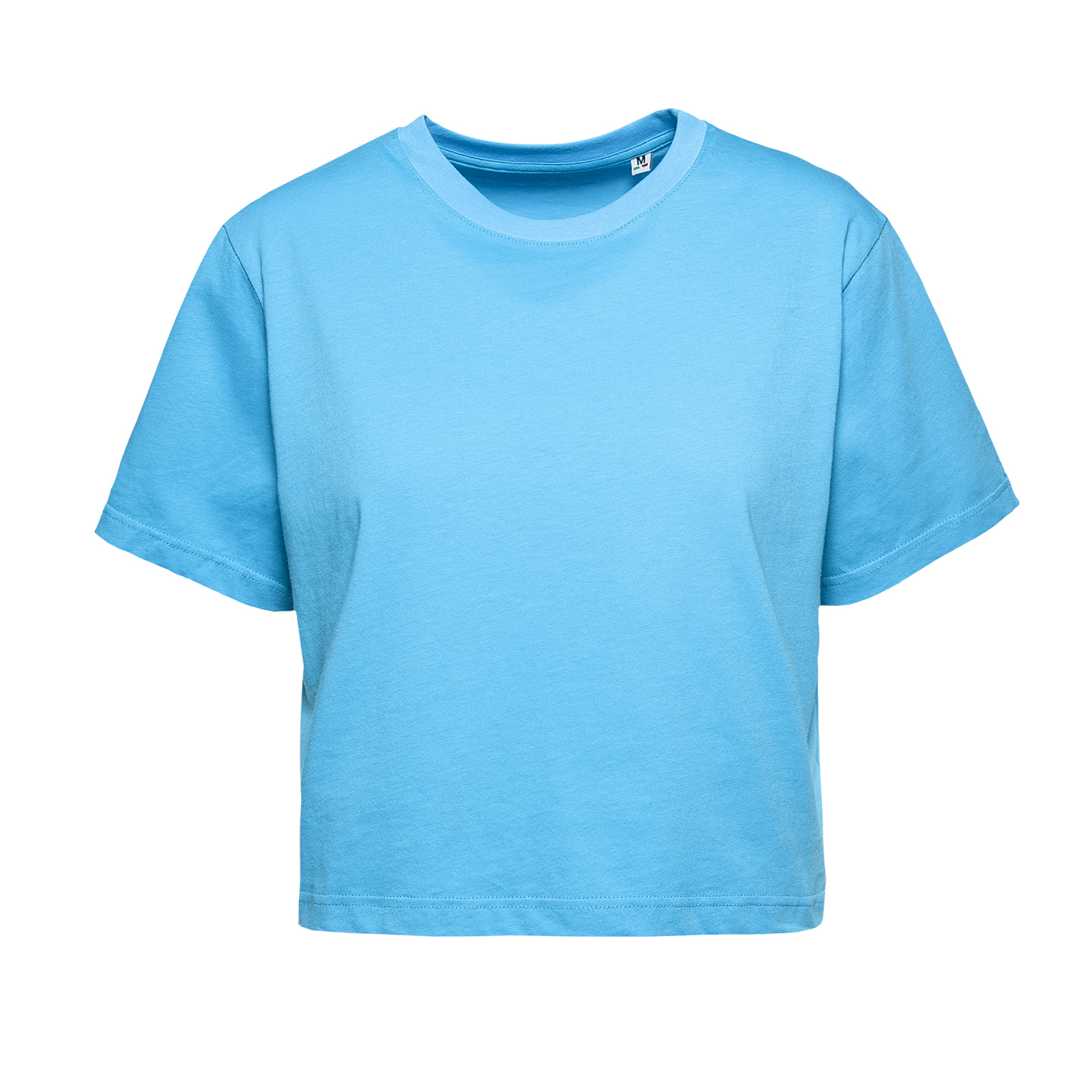 Damen-Kurzarmshirt, 100 % Baumwolle, 140 g/m², Grau meliert, hell, Größe XS - TU - Türkis XS