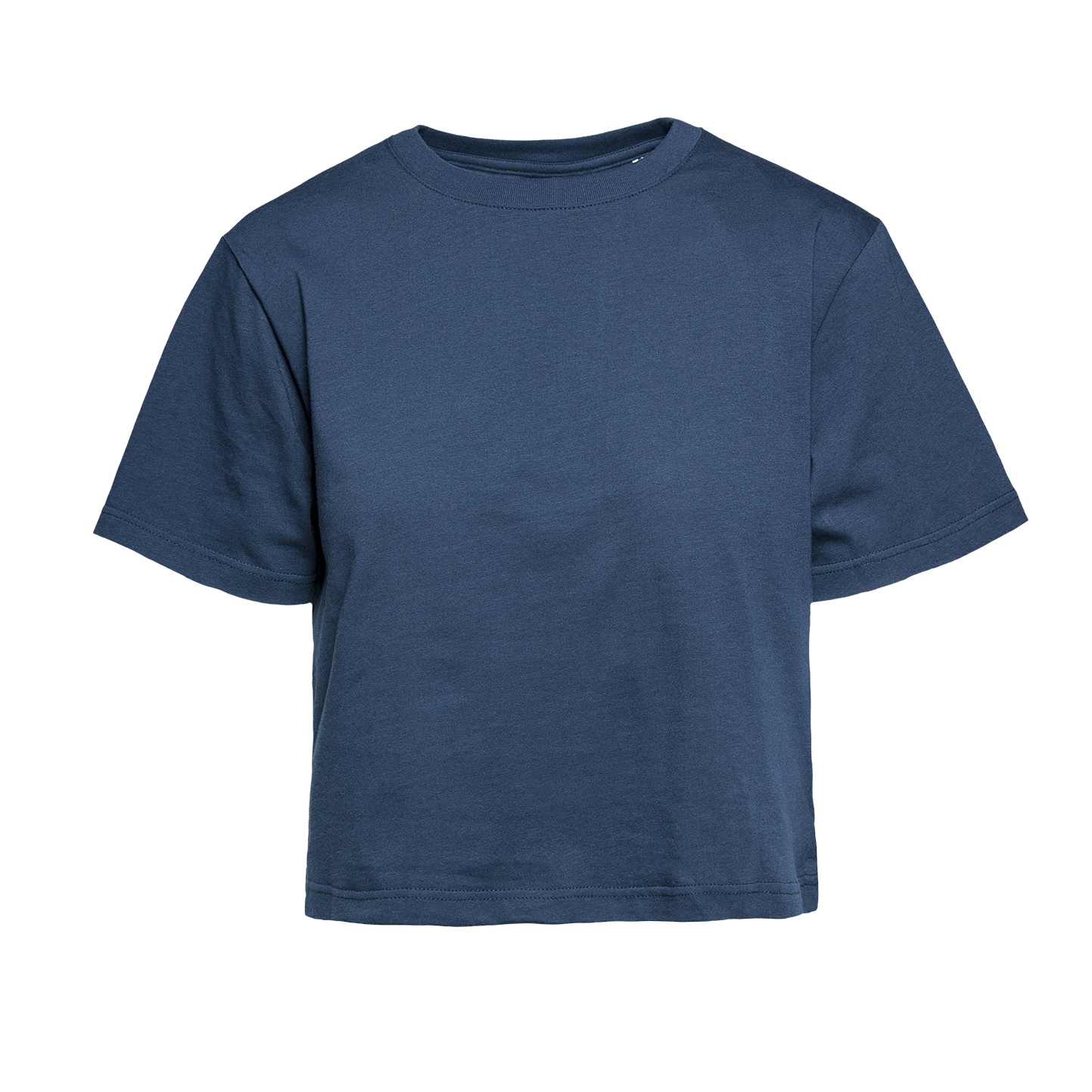 Damen-Kurzarmshirt, 100 % Baumwolle, 140 g/m², Grau meliert, hell, Größe XS - NY - Marineblau, Größe XS, 3/4 Jahre
