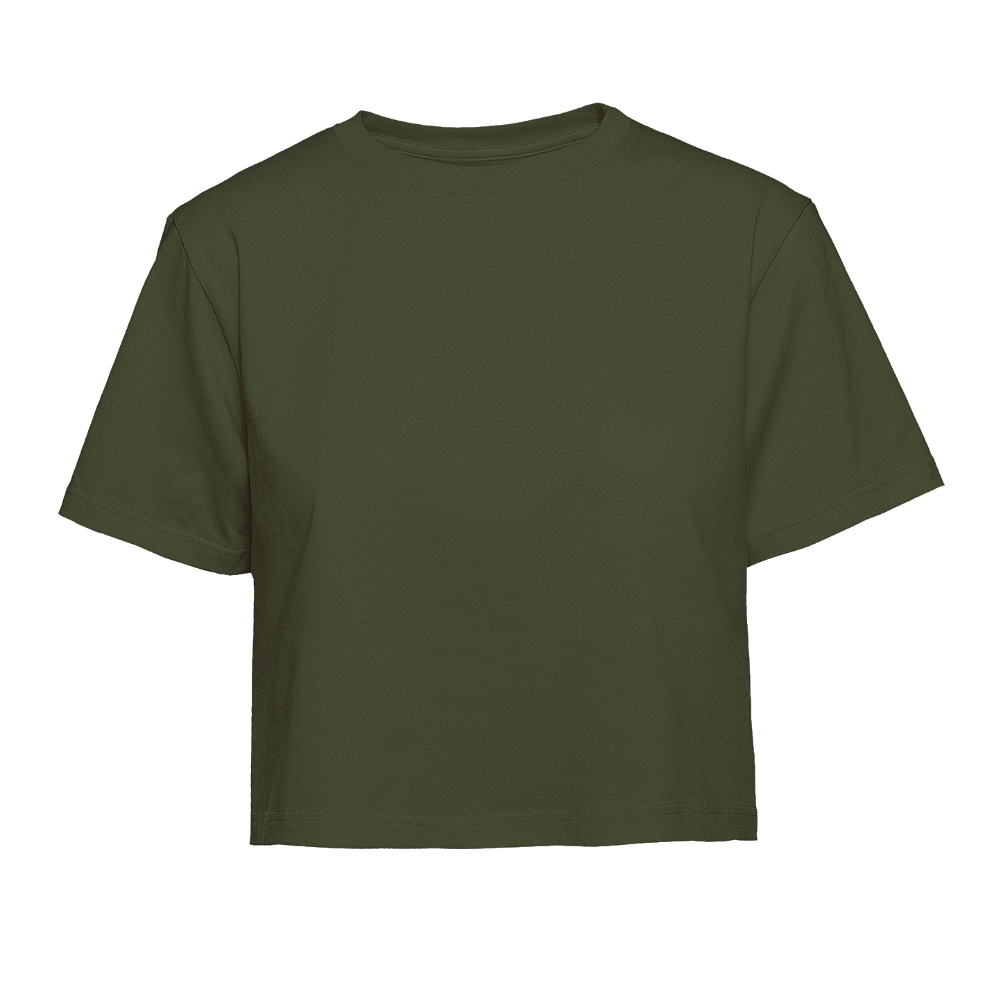 Damen-Kurzarmshirt, 100 % Baumwolle, 140 g/m², Grau meliert, hell, Größe XS - BS - Militärgrün XS