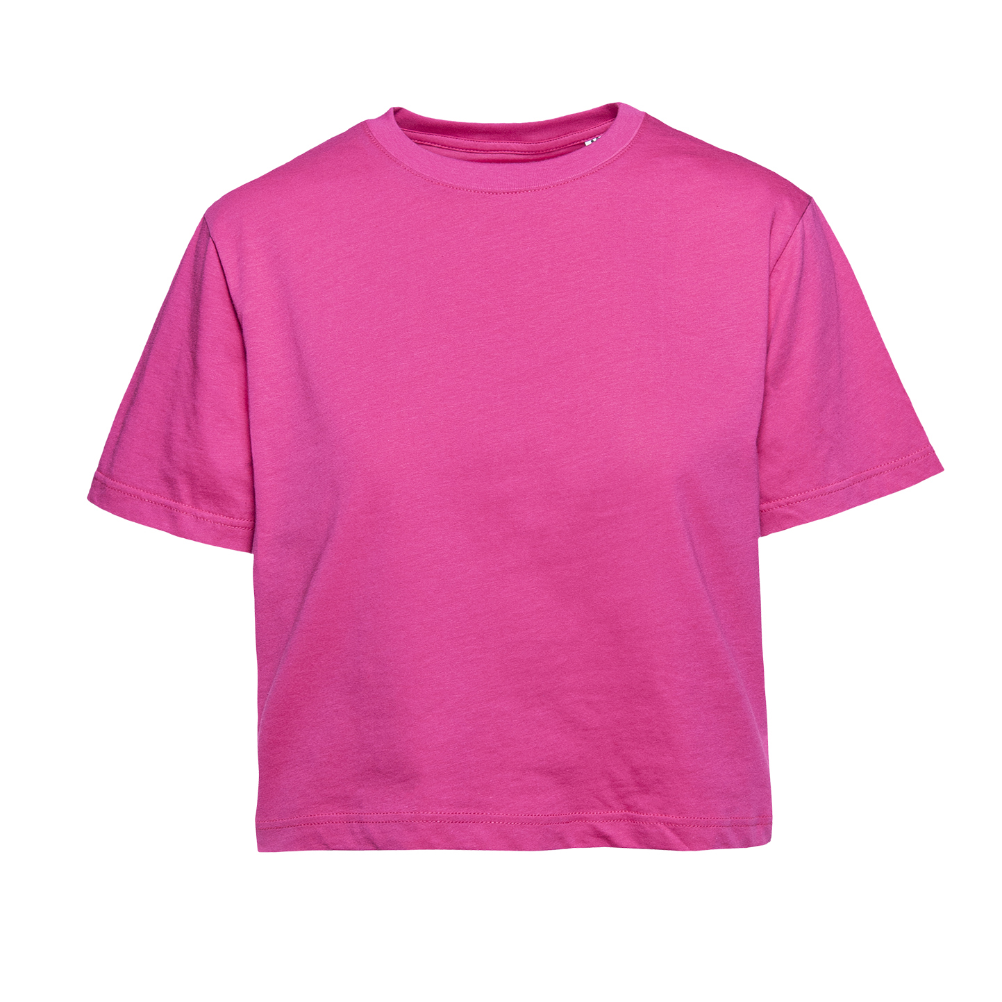 Damen-Kurzarmshirt, 100 % Baumwolle, 140 g/m², Grau meliert, hell, Größe XS - FU - Fuchsia M/L 8/10 Jahre
