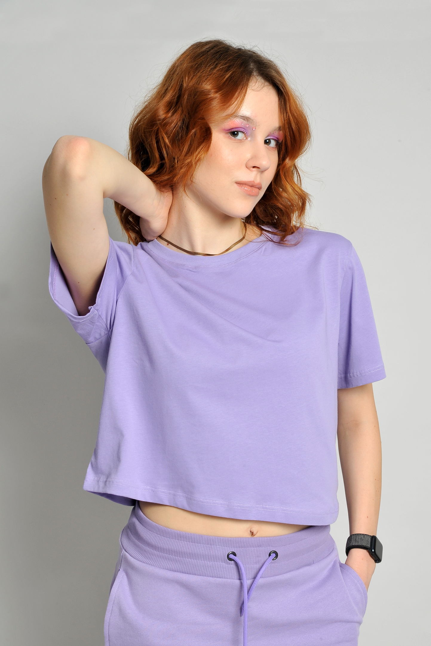 Damen-Kurzarmshirt, 100 % Baumwolle, 140 g/m², Grau meliert, hell, Größe XS
