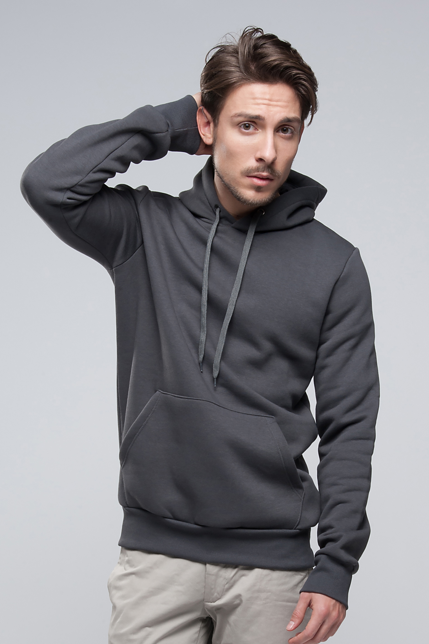 Frottee-Kapuzenpullover, 100 % Baumwolle, 320 g/m², Schwarz, Größe XS