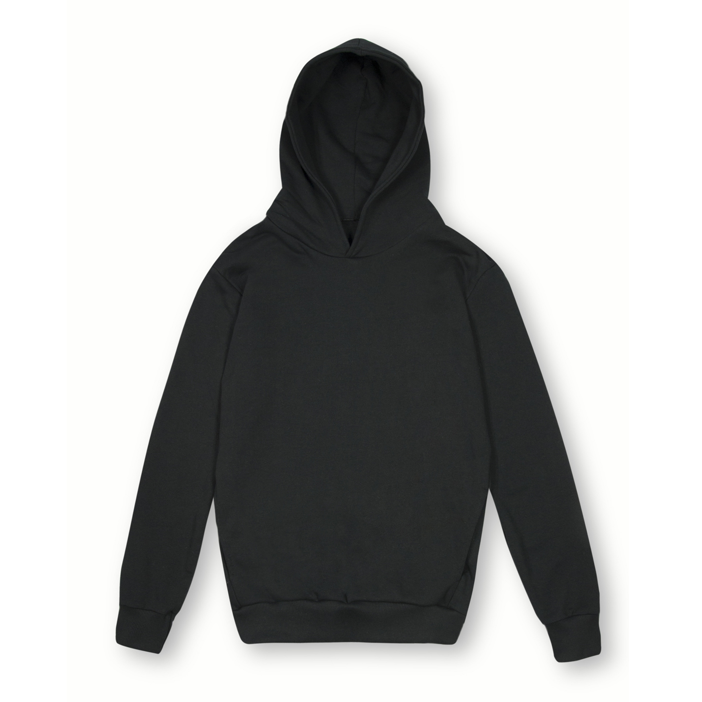 Weicher Kapuzenpullover. Urban Fit, 75 % Baumwolle, 25 % Polyester, 320 g/m², Schwarz, Größe XS - 12 - Schwarz