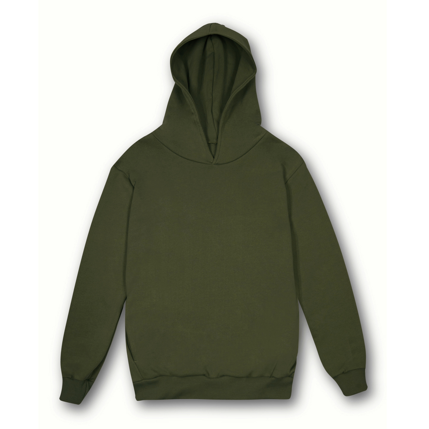 Weicher Kapuzenpullover. Urban Fit, 75 % Baumwolle, 25 % Polyester, 320 g/m², Schwarz, Größe XS - VM - Dunkelgraue Militärgröße XXS