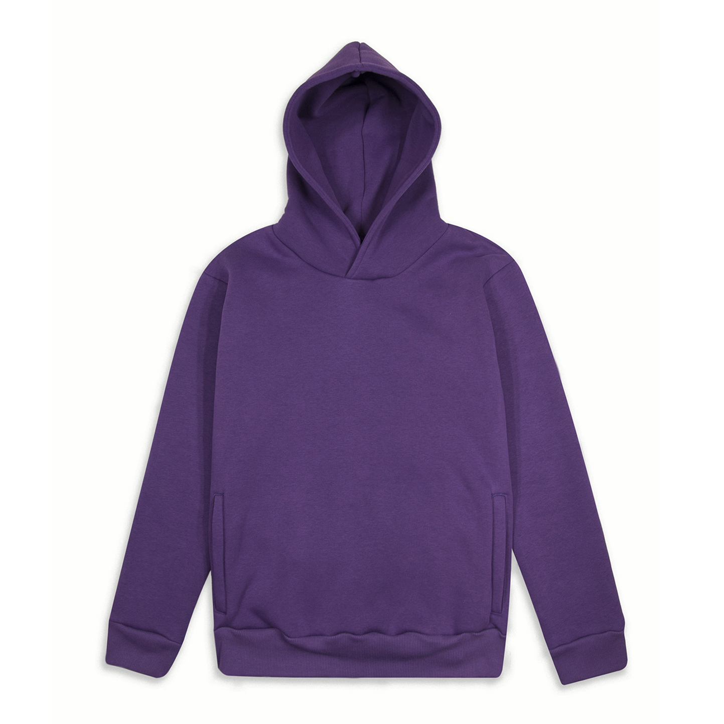 Weicher Kapuzenpullover. Urban Fit, 75 % Baumwolle, 25 % Polyester, 320 g/m², Schwarz, Größe XS - VI - Lila XS