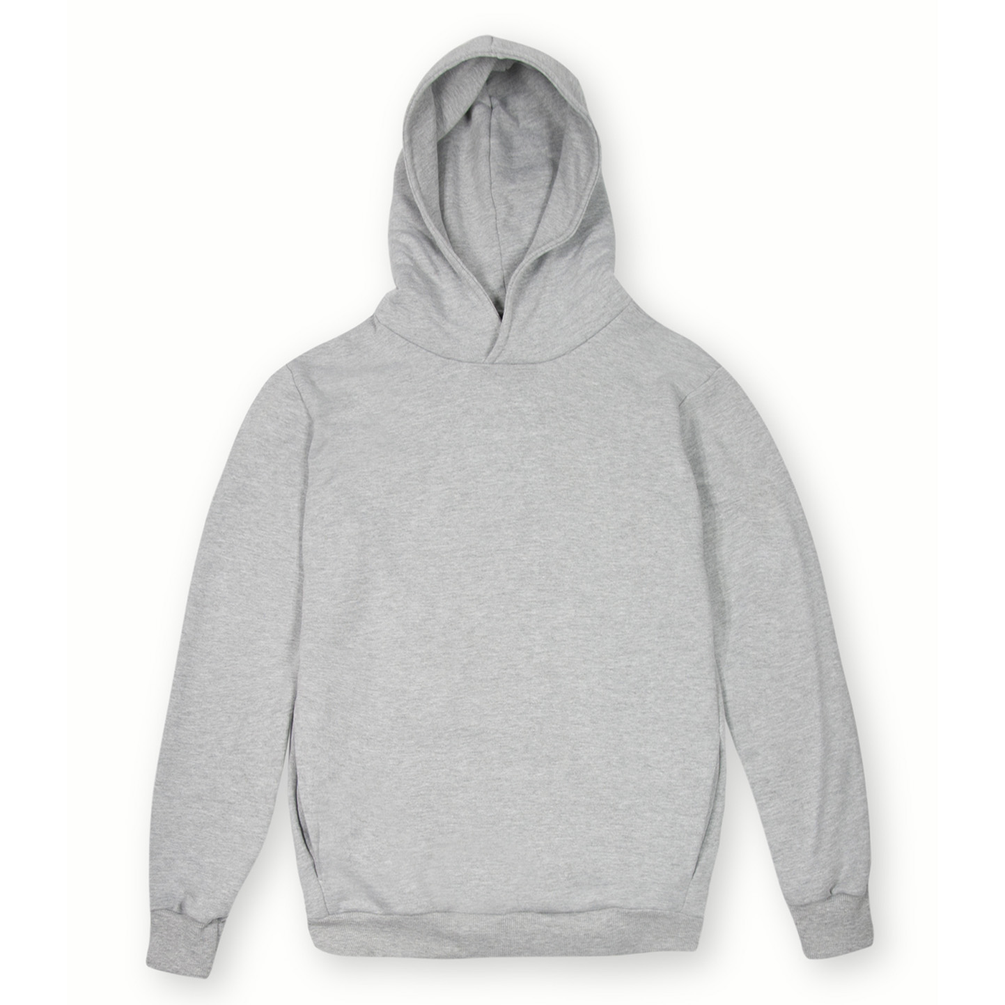 Weiches Kapuzensweatshirt aus 100 % Baumwolle (320 g/m²). Unisex, städtisches Design. Schwarz, Größe XS. - MC - Light Melange S