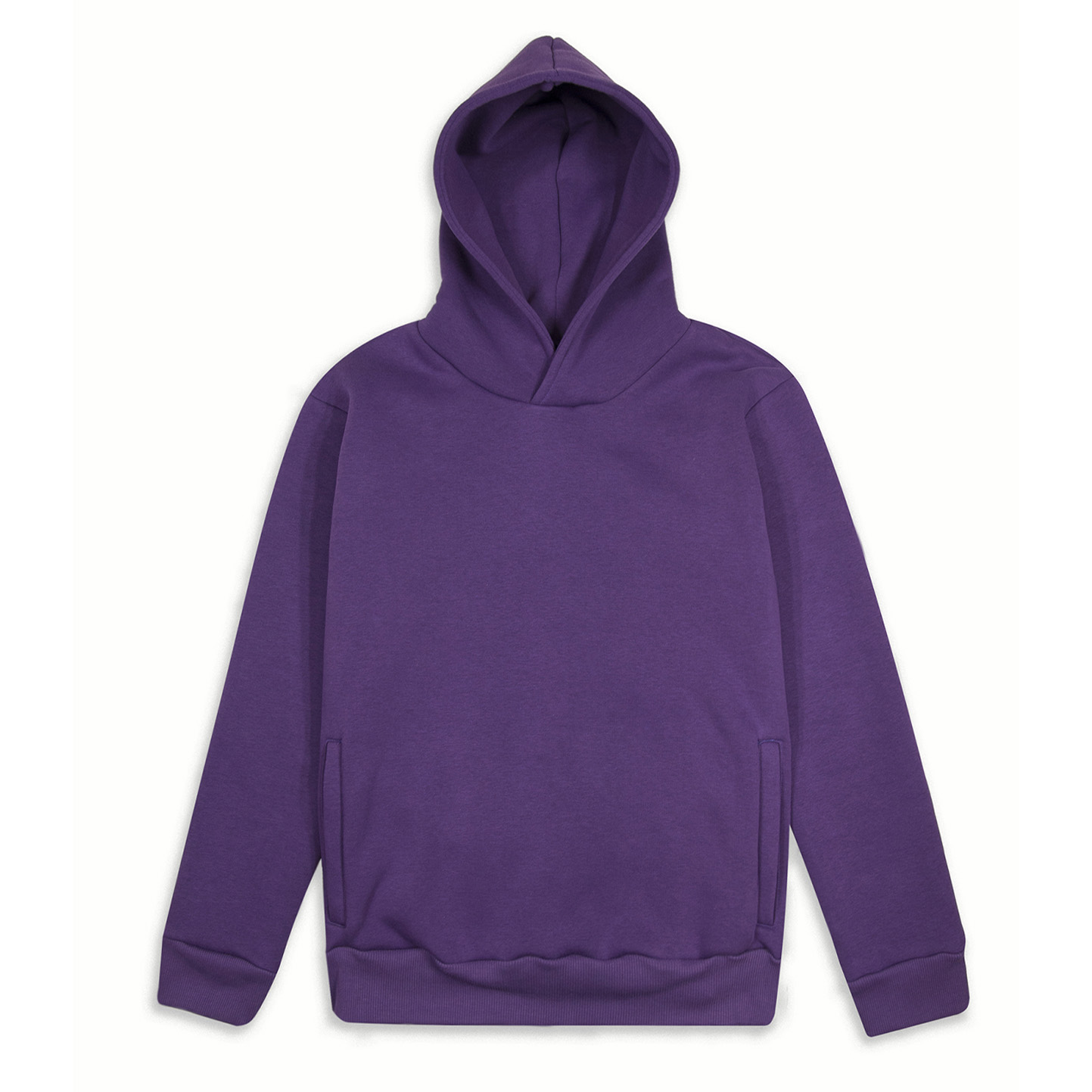 Weiches Kapuzensweatshirt aus 100 % Baumwolle (320 g/m²). Unisex, städtisches Design. Schwarz, Größe XS. - VI - Lila XS