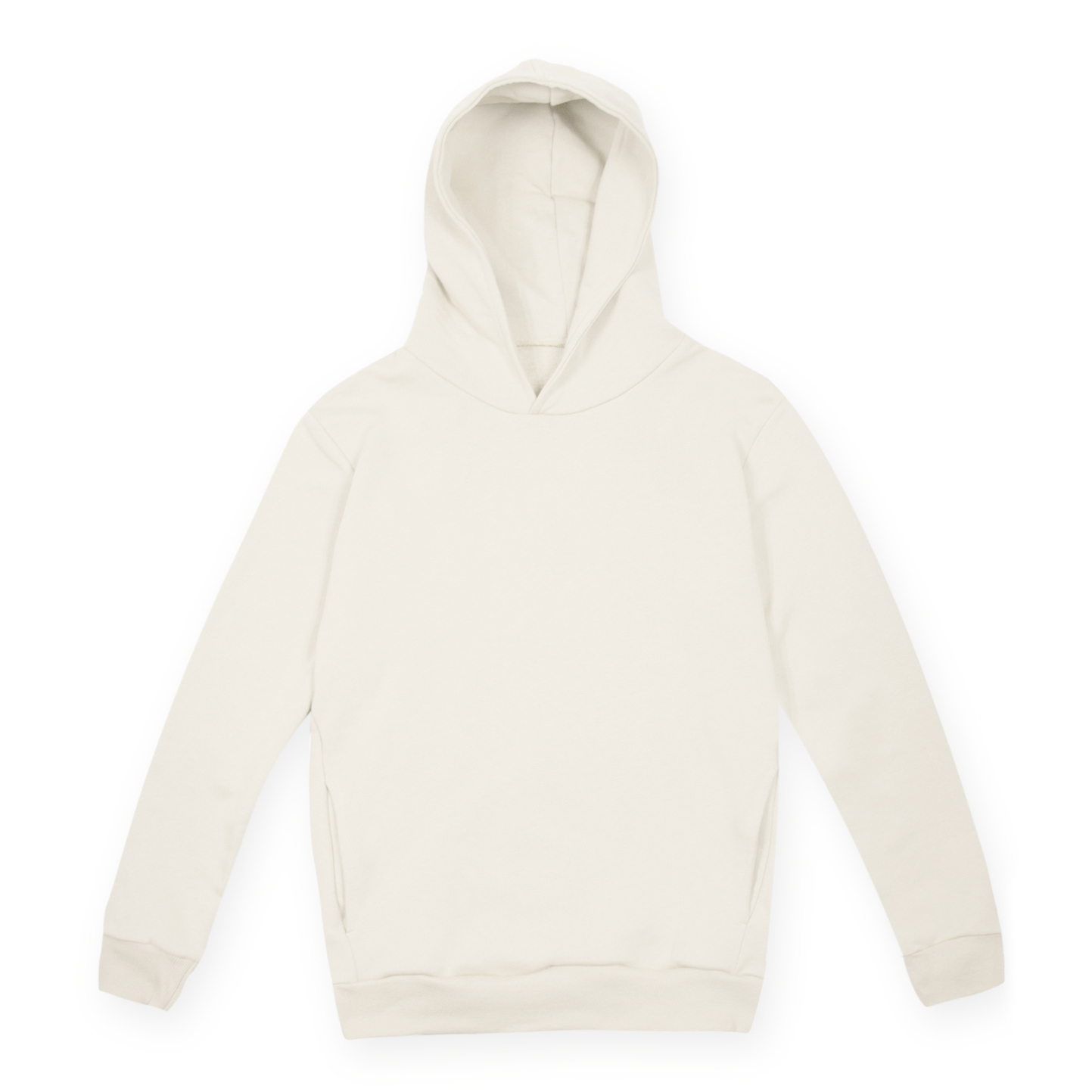 Weiches Kapuzensweatshirt aus 100 % Baumwolle (320 g/m²). Unisex, städtisches Design. Schwarz, Größe XS. - 98 - Cremeweiß S