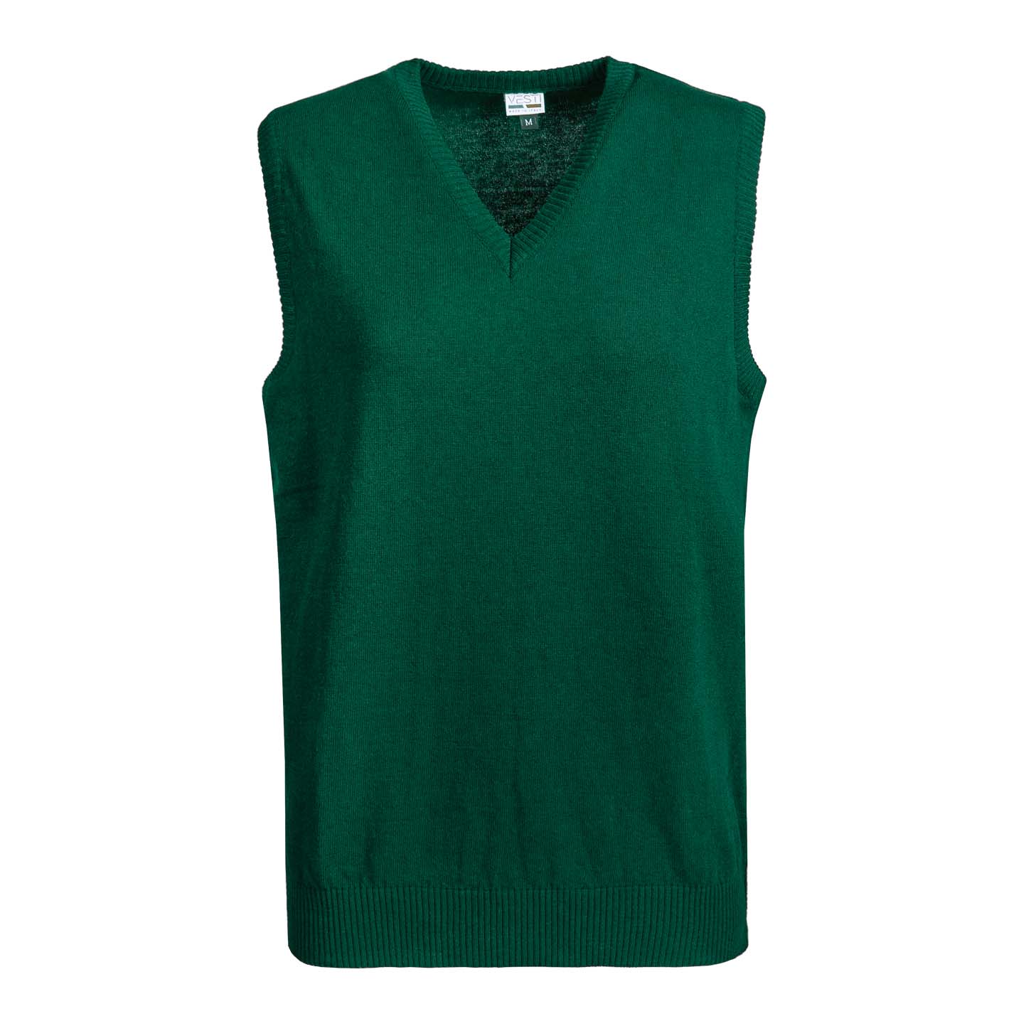 Pull sans manches unisexe à col V - 55G - Vert intense