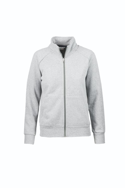 Felpa donna con zip lunga - 75 - Cenere