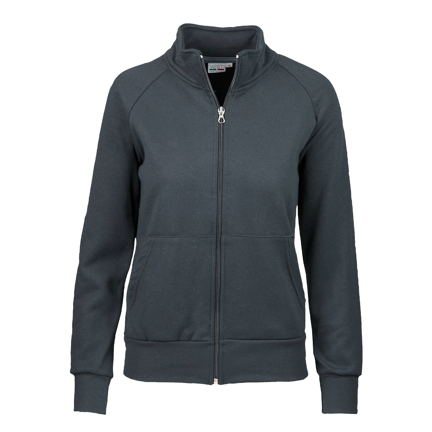 Felpa donna con zip lunga - 22 - Piombo