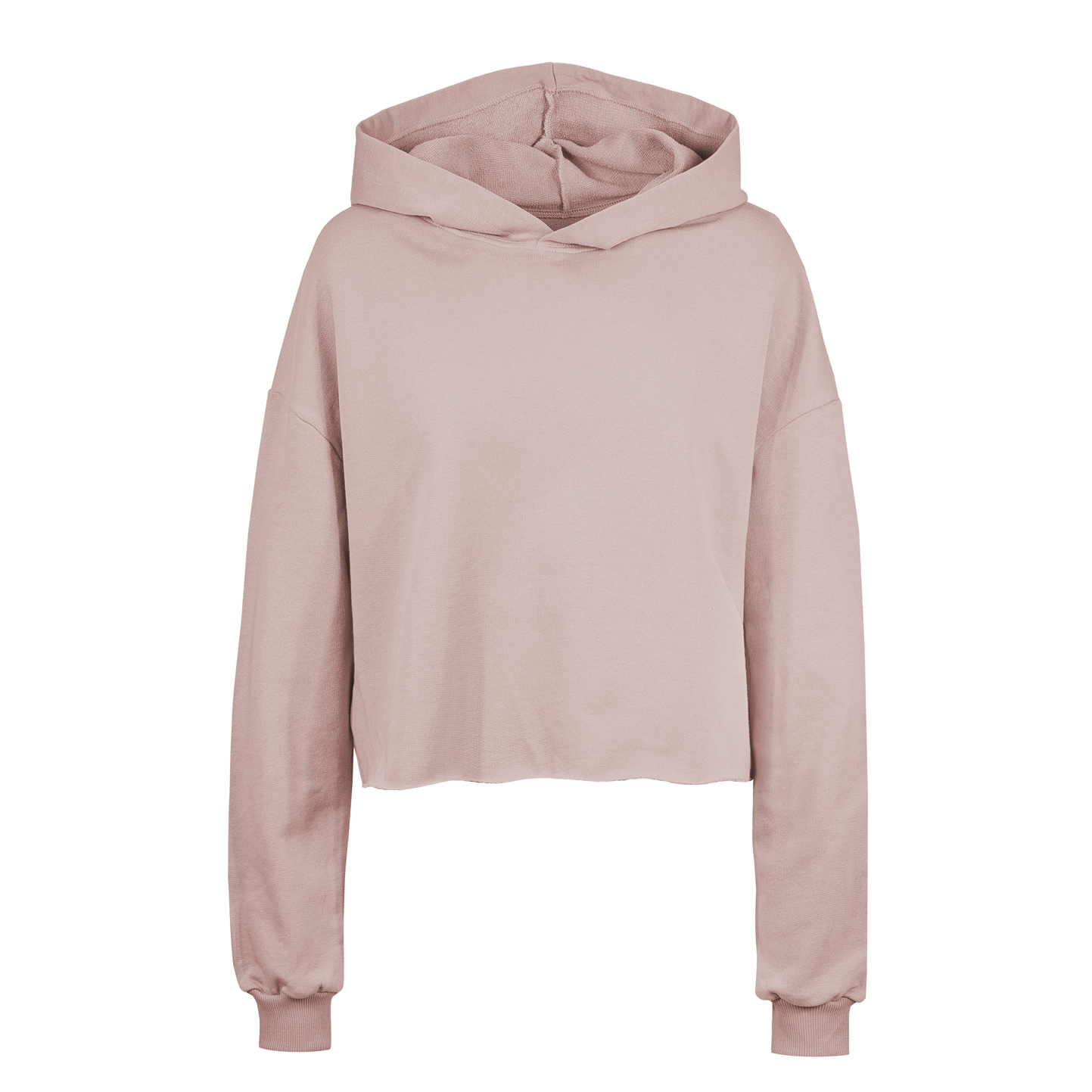 Amy felpa crop donna con cappuccio French Terry - RP - Rosa Polvere