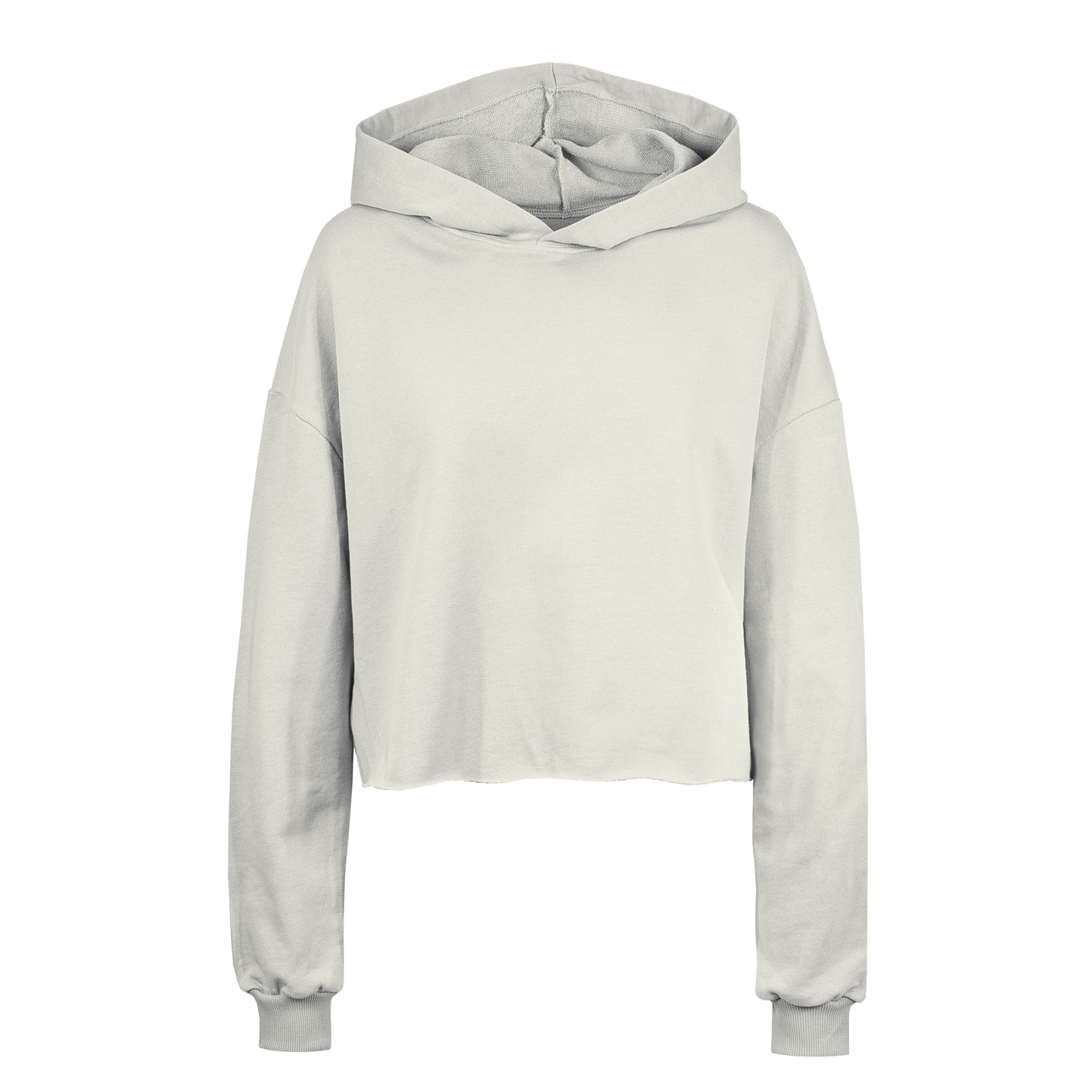 Amy felpa crop donna con cappuccio French Terry - 98 - Bianco Panna