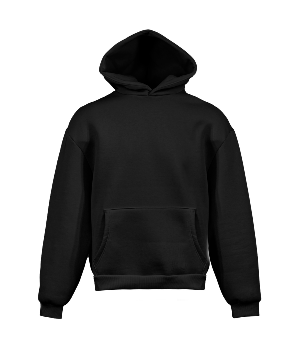 Sweat boxy doux à capuche - 12 - Noir