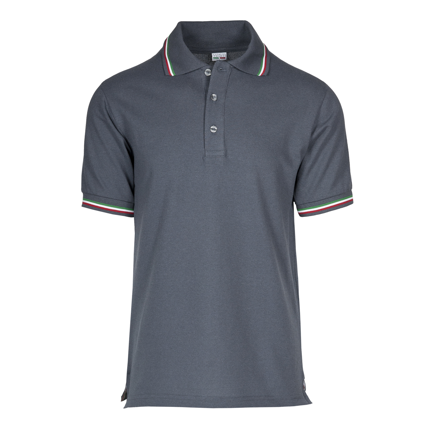Polo à manches courtes en piqué d'Italie - 22E - Plomb ECO XS